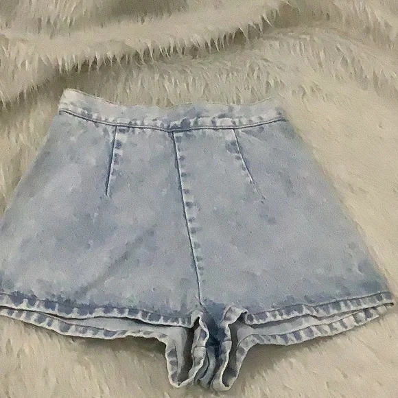 Vintage bongo women’s acid wash high waist denim shirt shorts size 5 juniors - Picture 4 of 4